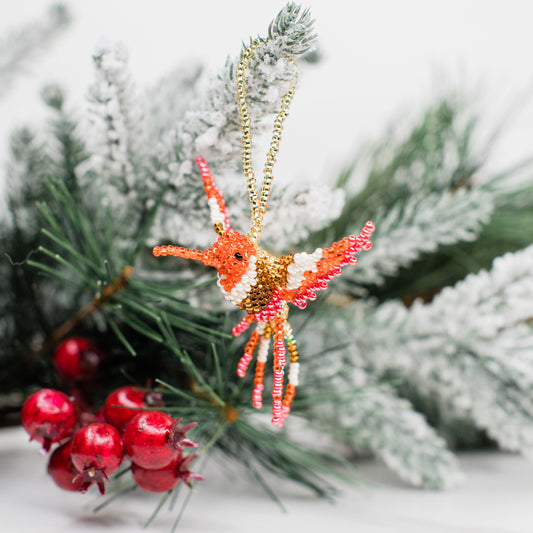 Hummingbird Beaded Ornament
