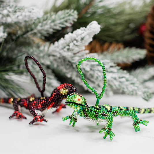Lizard Large Beaded Ornament