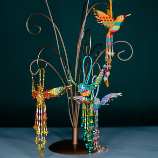 Hummingbird Large Beaded Ornament
