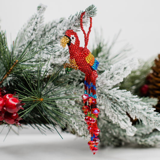 Parrot Large beaded Ornament