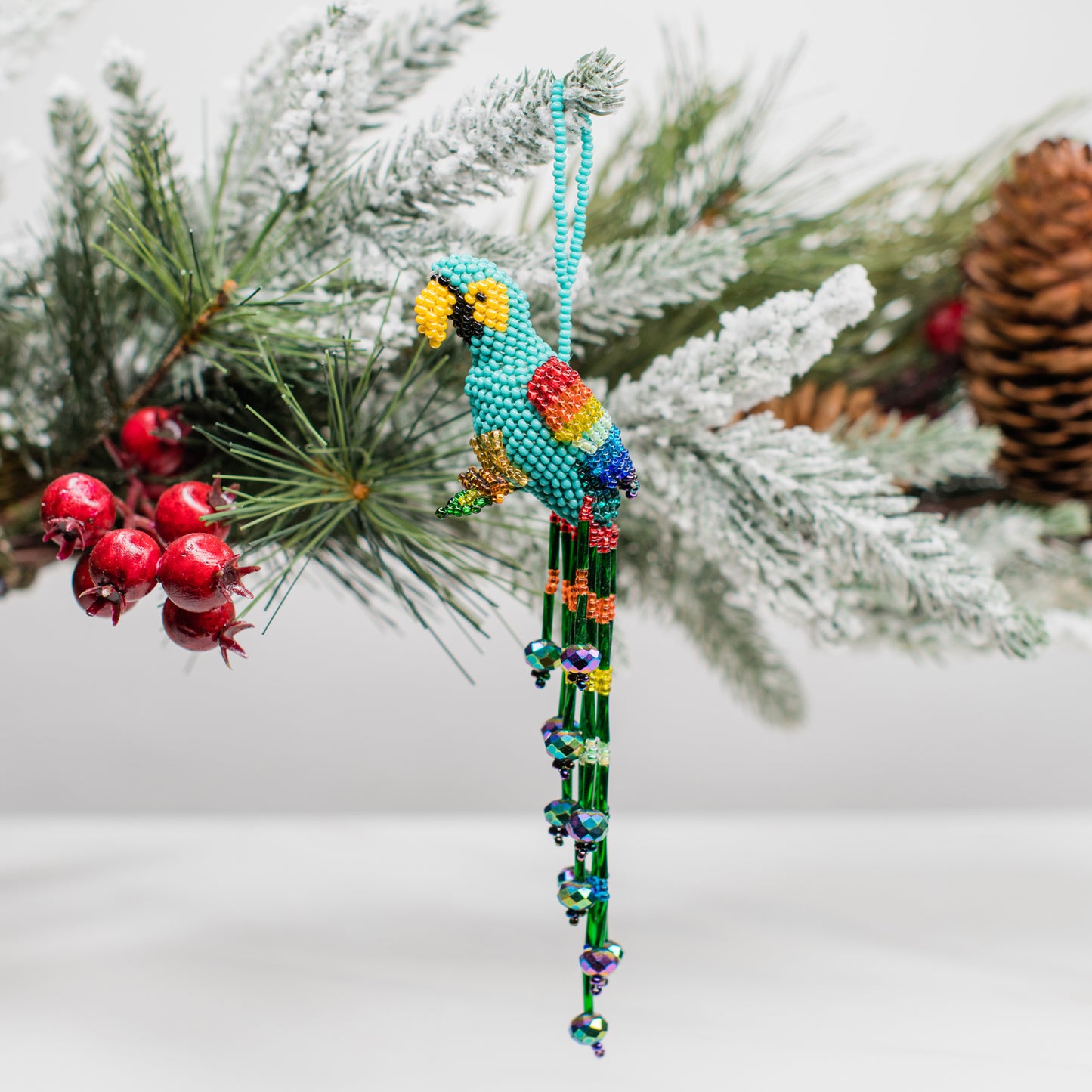 Parrot Large beaded Ornament