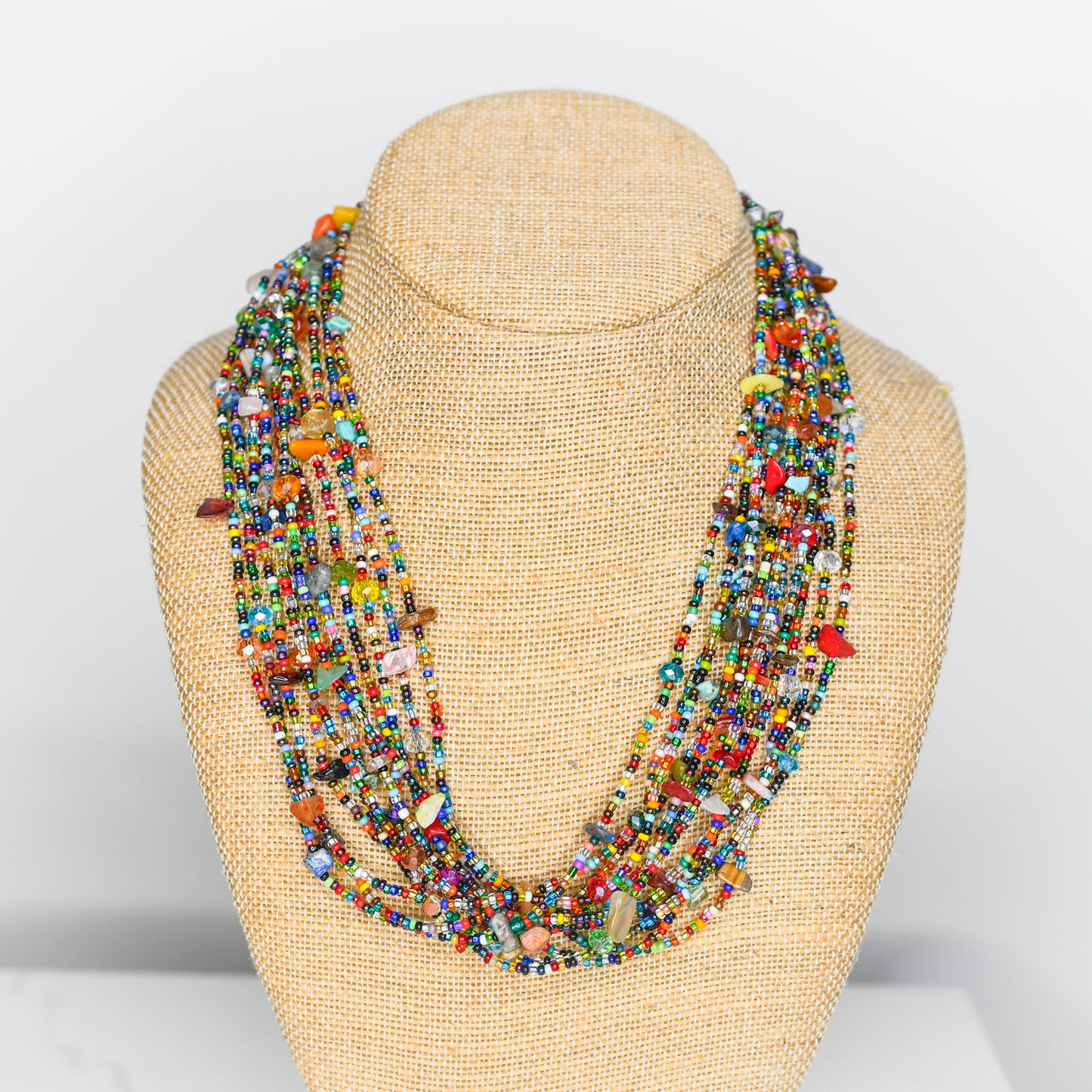 12 Strand Multi Rock Necklace