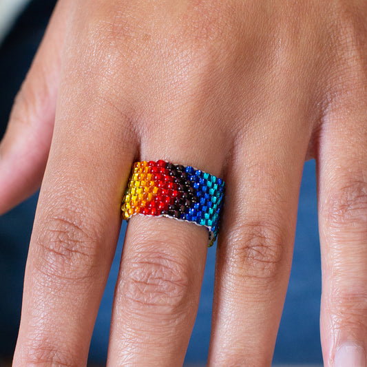 Rainbow Beaded Ring