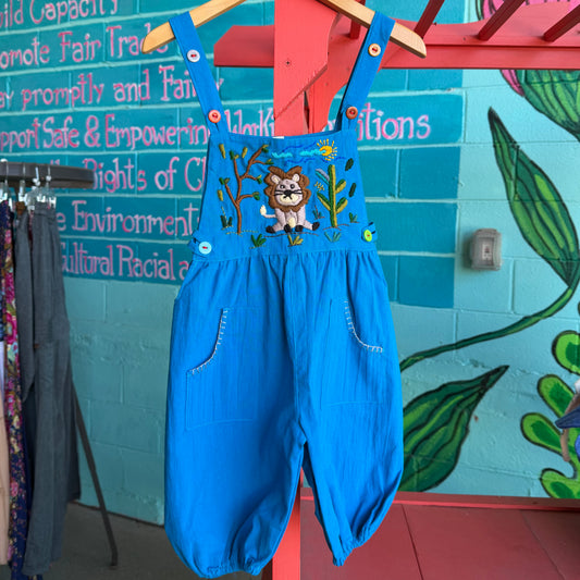 Lion Embroidered Kids Overalls / Romper