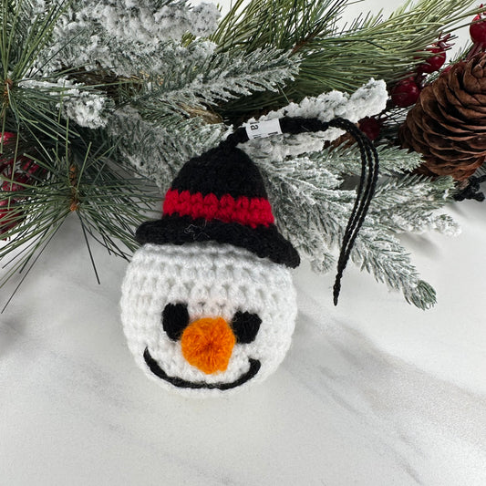 Crochet Snowman Ornament