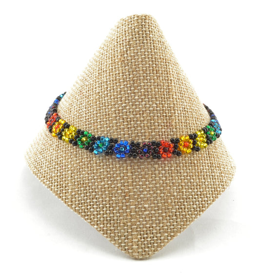 Black Rainbow Flower Bracelet