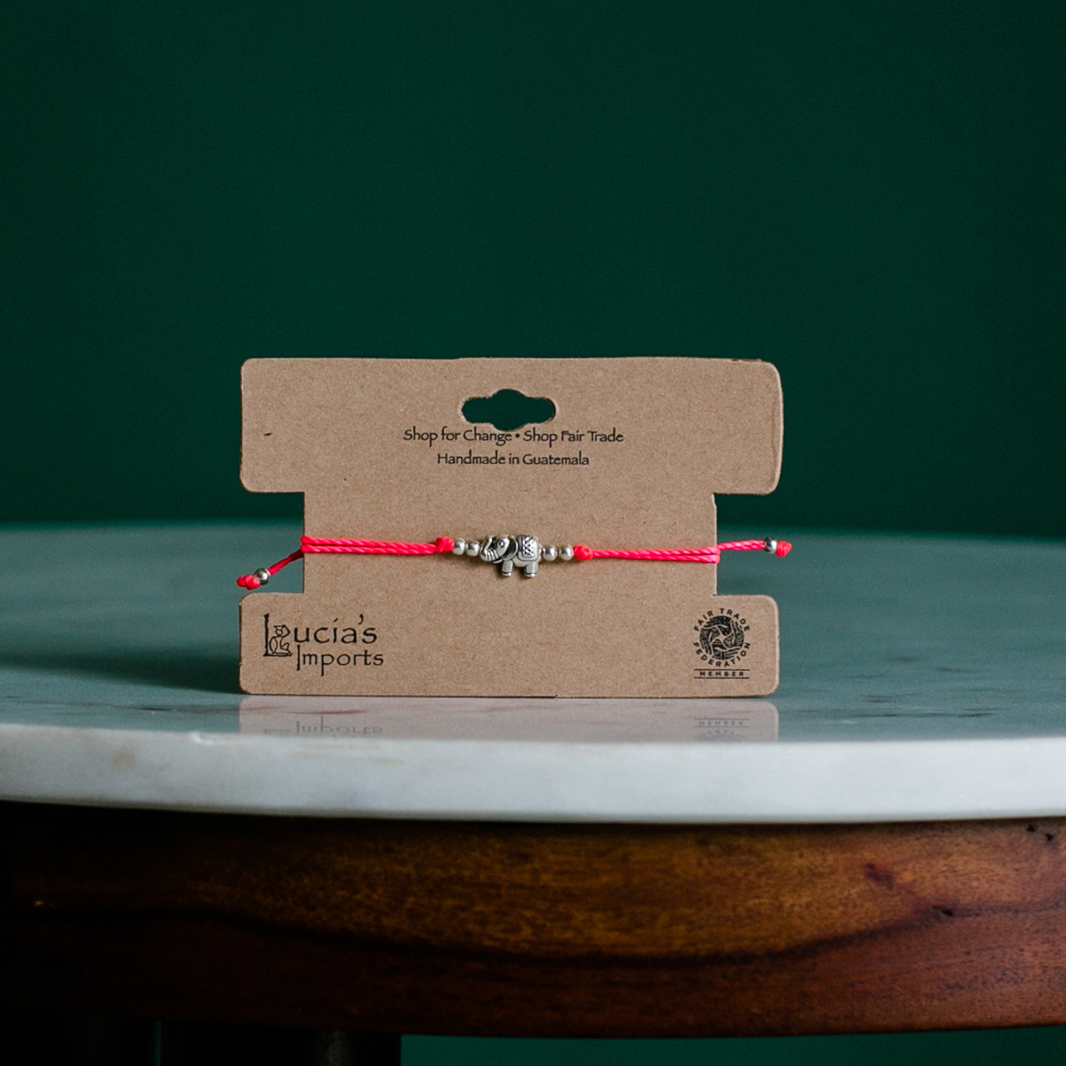 Elephant Charm String Bracelet- Red String Bracelet