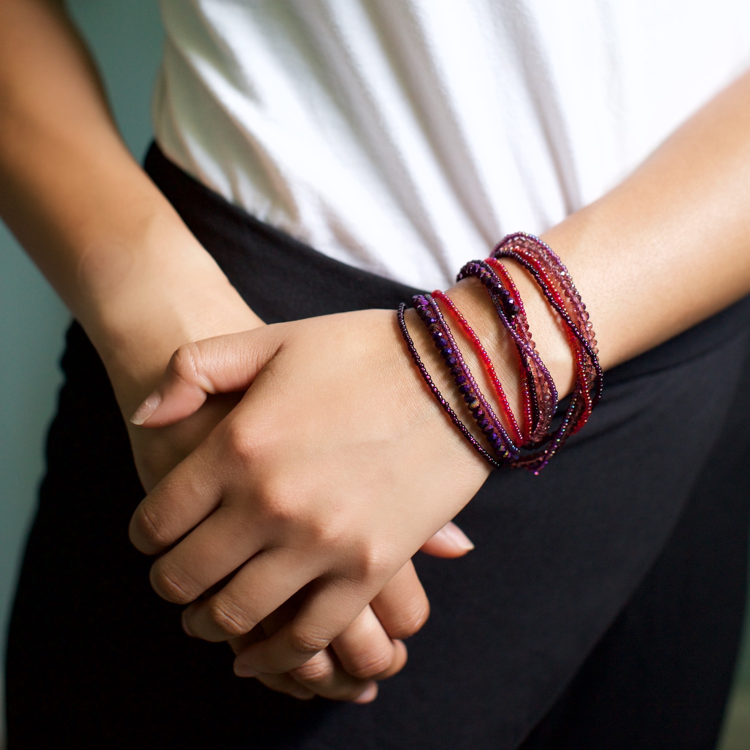 Crystal Wrap Bracelet Necklace Jewelry Handmade Guatemalan Imports