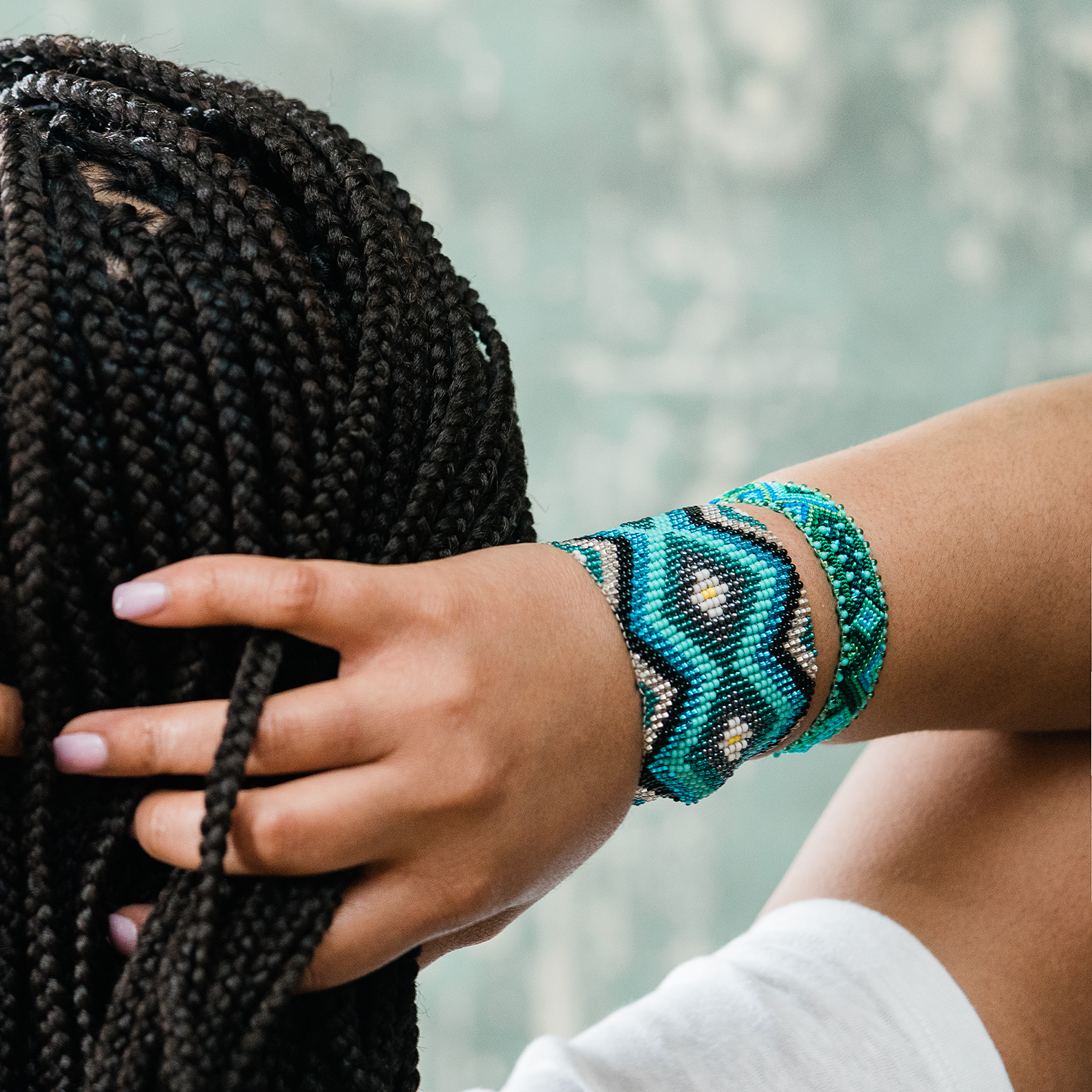 ChicKraft Black and Silver The Alluring Alloy Metal Beaded Cuff Bracelets  at Rs 85 in New Delhi