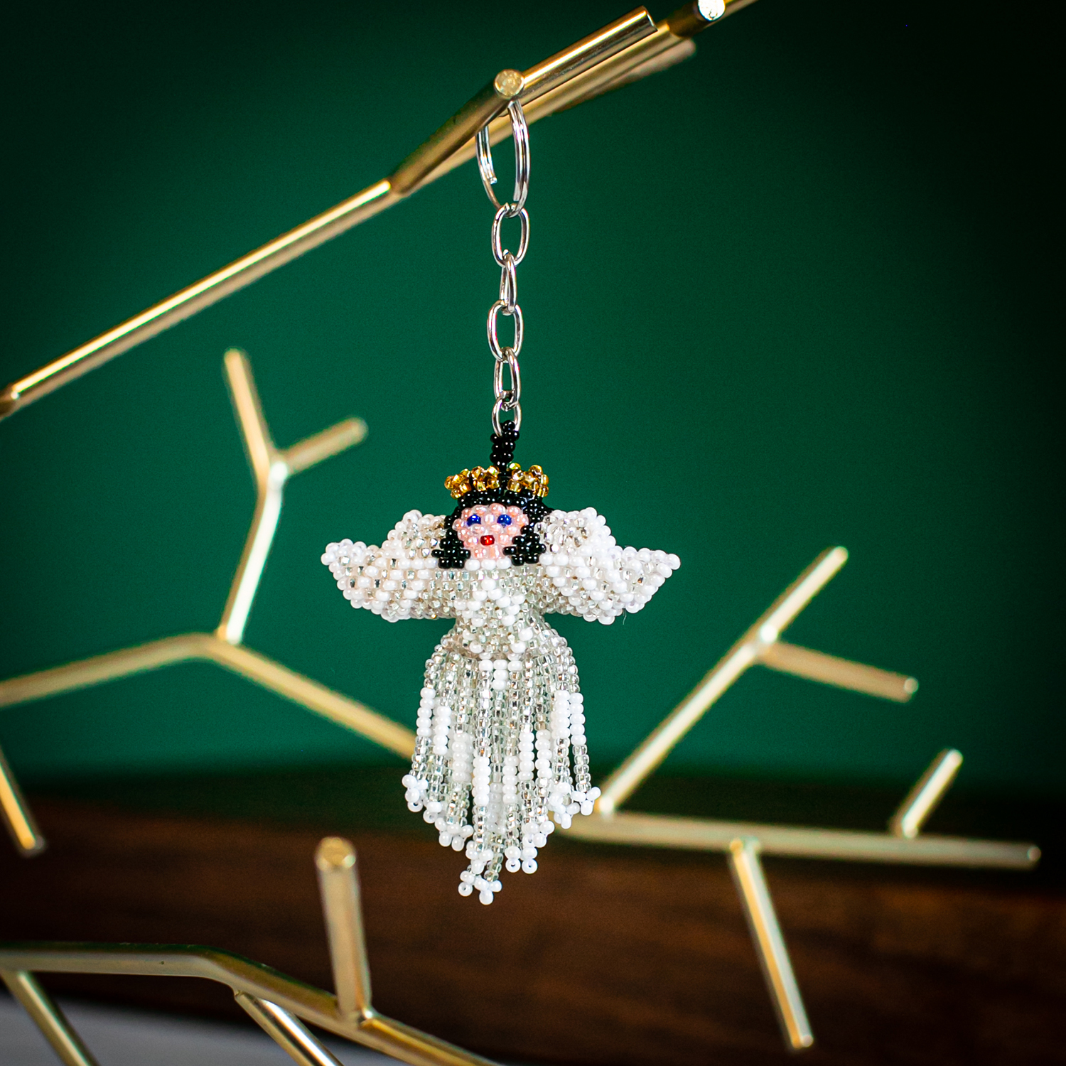 Beaded angel keychain clearance