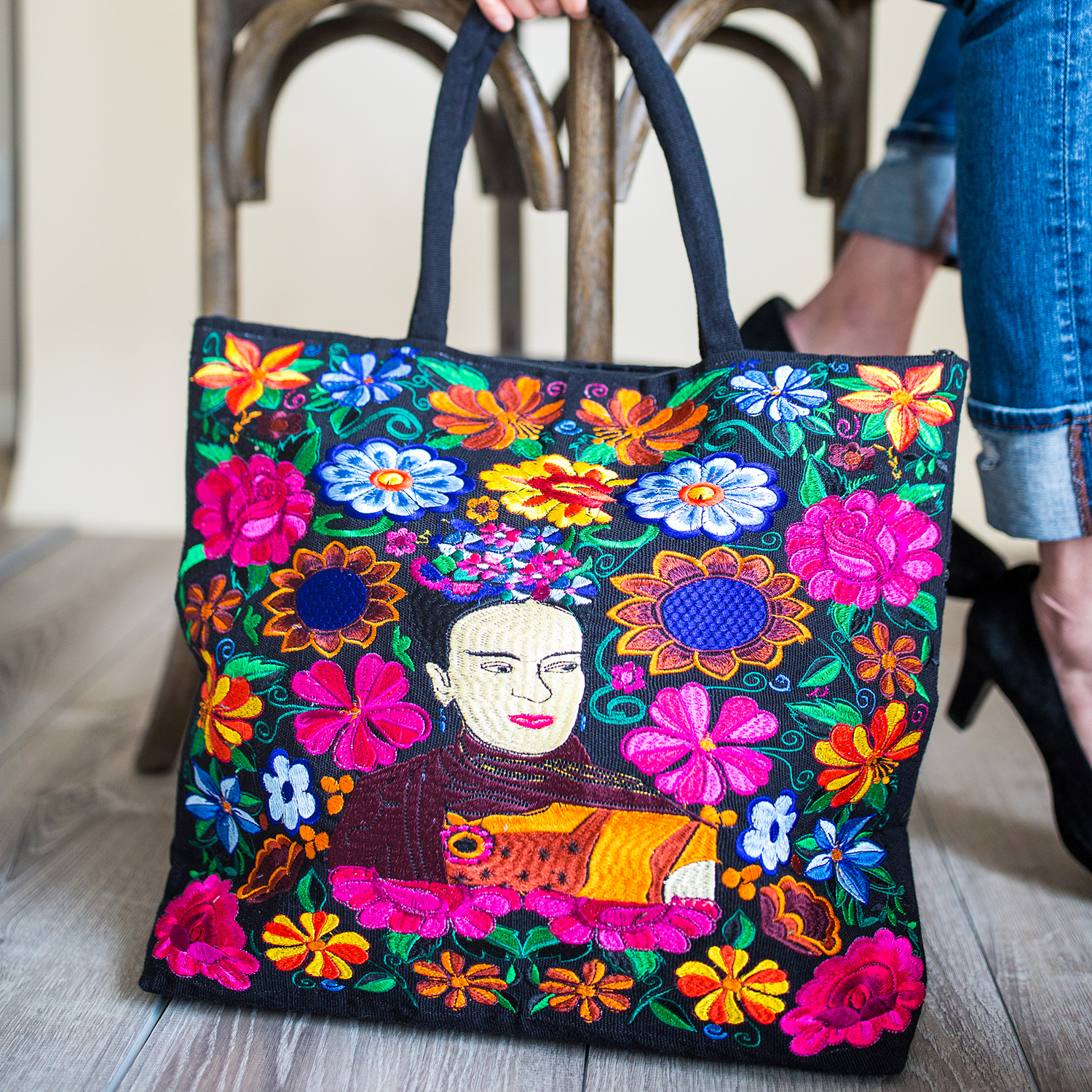 Frida Kahlo Embroidered Tote Bags New Arrivals Handmade