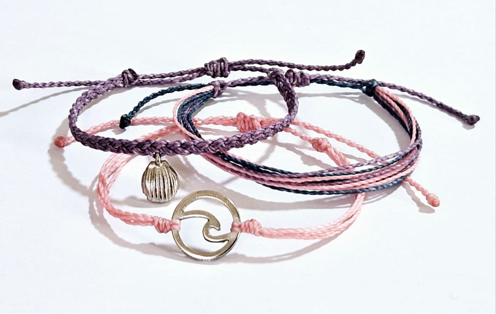 String Bracelet Set Tidal Wave Coastal JEwelry handmade fair trade