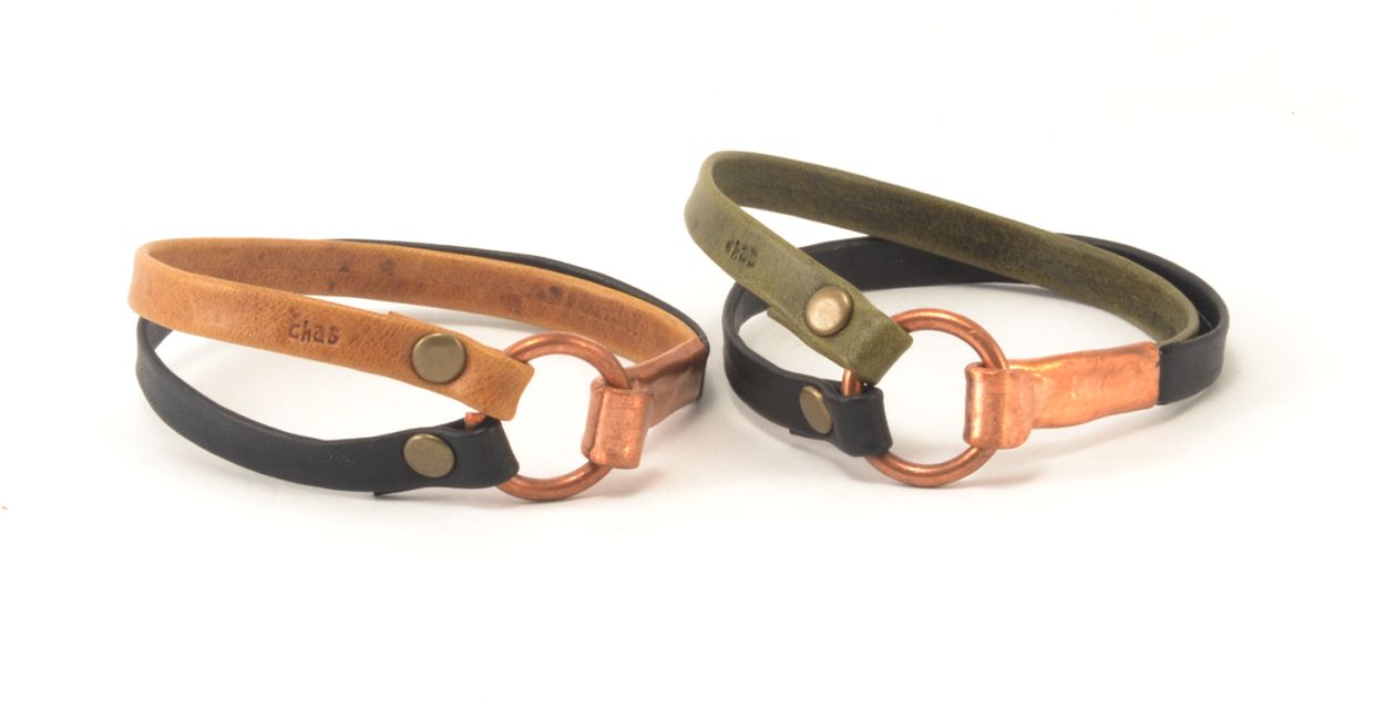 Lucia's Imports Guatemalan Handmade Fair Trade Leather Copper Clasp Bracelet