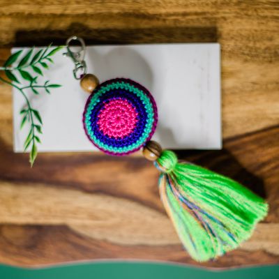 Crochet Zipper Pull handmade Guatemalan Fair Trade keychain Cotton Purse Accessories
