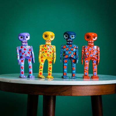 Wood Skeleton Fair Trade Handmade Dia De Los Muertos Day of the dead
