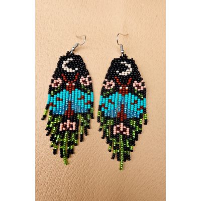 gold moth earrings handmade fair trade beaded guatemalan