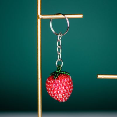 Strawberry Keychain Beaded Guatemalan Fair Trade Accessory Purses Backpacks