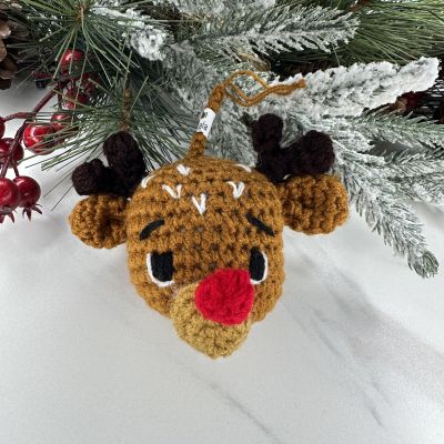 Rudolph reindeer christmas ornament fair trade holiday home decor