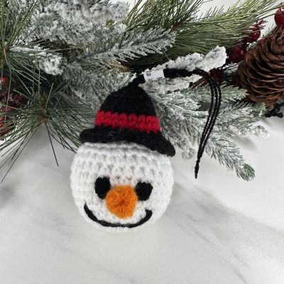 snowman crochet christmas holiday ornament