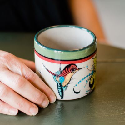 wild bird handless mug planter guatemalan fair trade ceramics