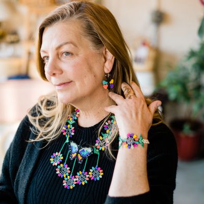 butterfly necklace set handmade fair trade guatemala jewelry