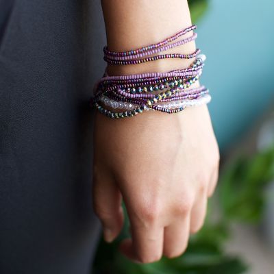 fair trade handmade guatemalan wrap bracelet magnetic Crystals Necklace