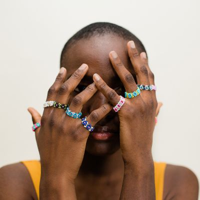 Fair Trade Beaded Flower Ring