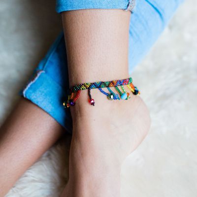 Rainbow Anklet Fair Trade Jewelry Handmade Accessories Accessorize Ethically Shop Fair Shop Small Around The World Artisan Made Pride