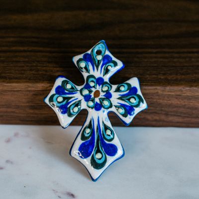 Small Ceramic Cross Hand Painted Handmade Fair Trade Guatemala
