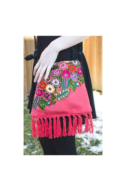 patzun sling purse fringe handbag fair trade handmade in guatemala