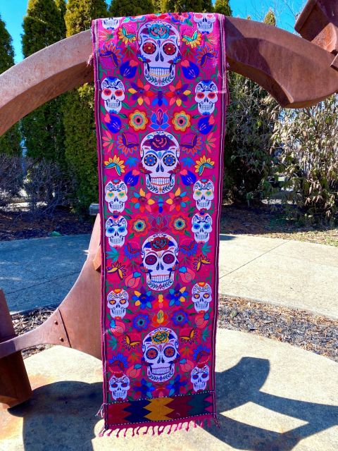 Lucia's Imports Wholesale Fair Trade Handmade Guatemalan Embroidered Skeleton Table Runner