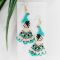 beaded handmade guatemalan peacock earrings fair trade