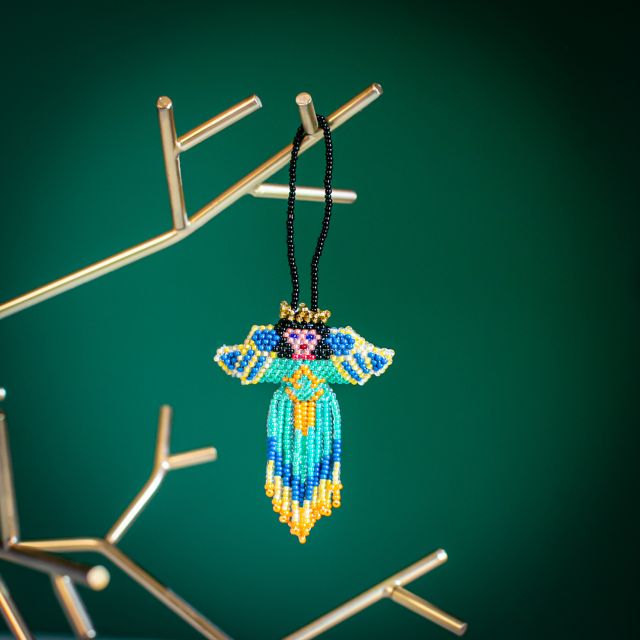 Multi angel beaded Guatemalan Ornament