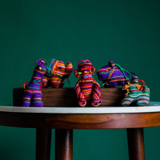 Guatemalan fabric ornaments elephant