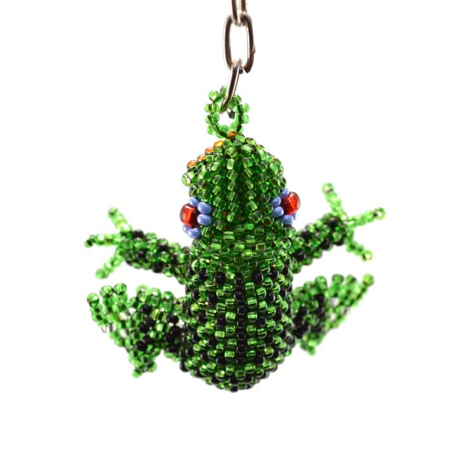 frog keychain hand beaded fair trade