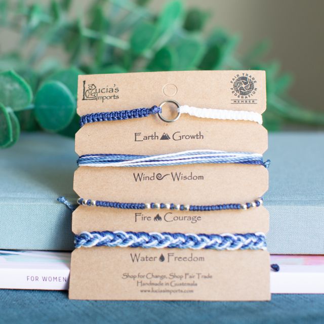 String Element Bracelet Blueberry String Bracelets Fair Trade handmade Guatemalan accessory