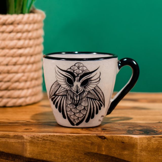 Halloween Day of Dead Owl Buho Guatemalan Mug Coffee Cup Fair Trade