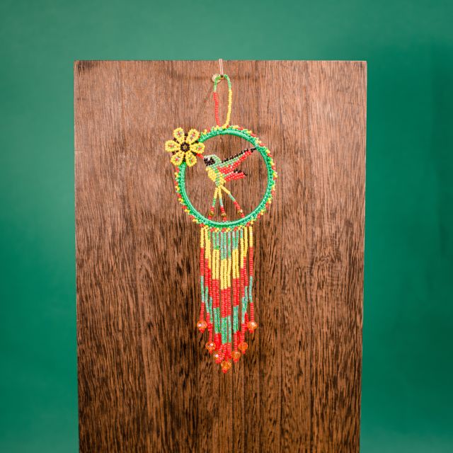 hummingbird beaded dream catcher ornament sun catcher fair trade handmade guatemalan home decor