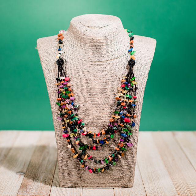 Fiesta Necklace Multi Bead Handamde Fair Trade Guatemalan