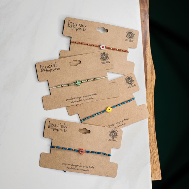 Flower Power String bracelet set handmade fair trade accessories