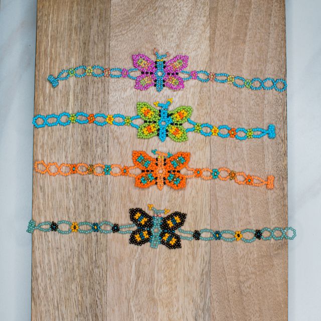 Fair trade hand beaded Butterfly Bracelet