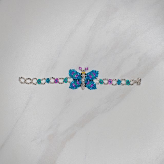 Fair trade hand beaded Butterfly Bracelet