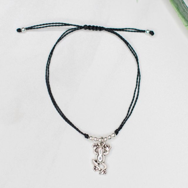 frog string charm bead bracelet  fair trade guatemalan