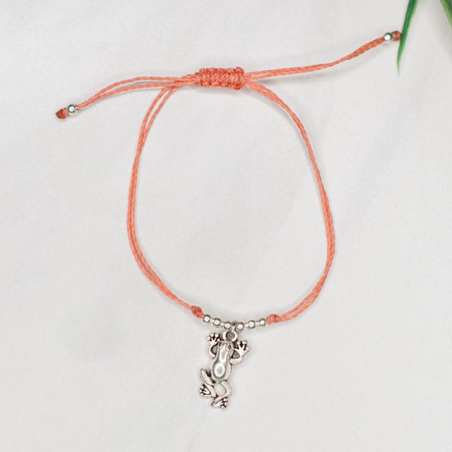 frog string charm bead bracelet  fair trade guatemalan