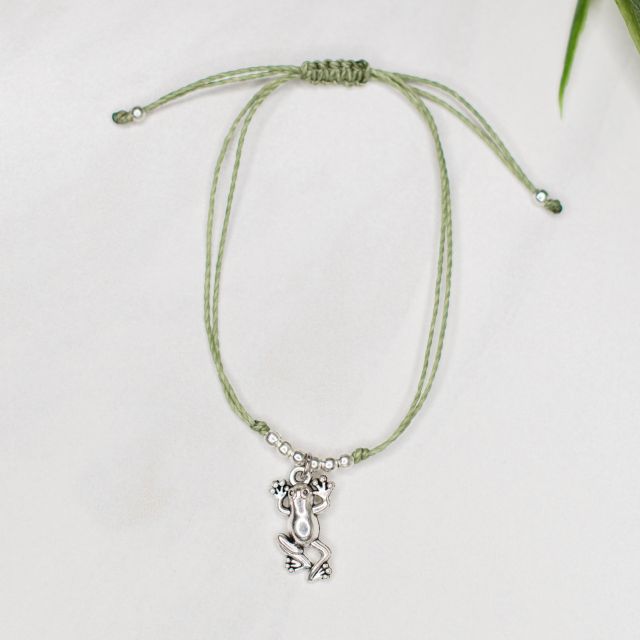 frog string charm bead bracelet  fair trade guatemalan