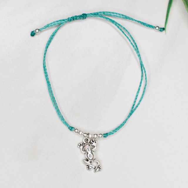 frog string charm bead bracelet  fair trade guatemalan