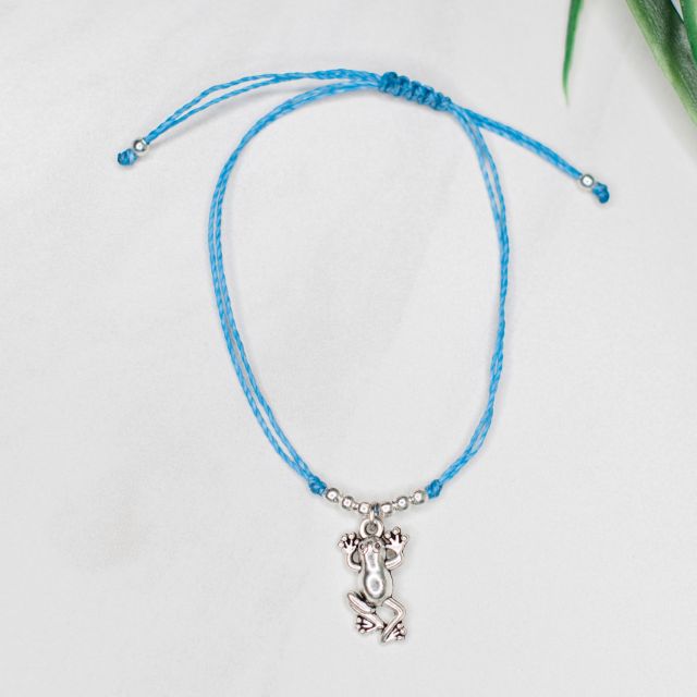 frog string charm bead bracelet  fair trade guatemalan
