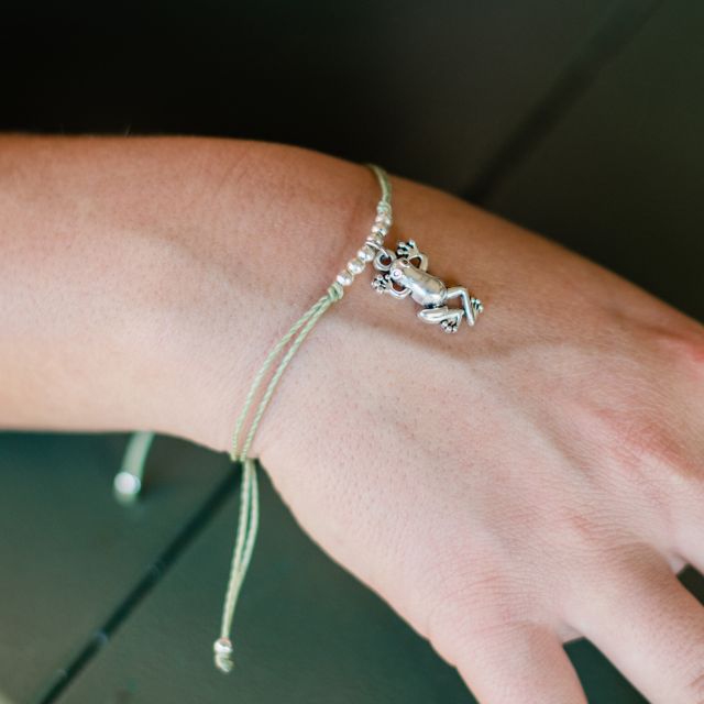 frog string charm bead bracelet  fair trade guatemalan