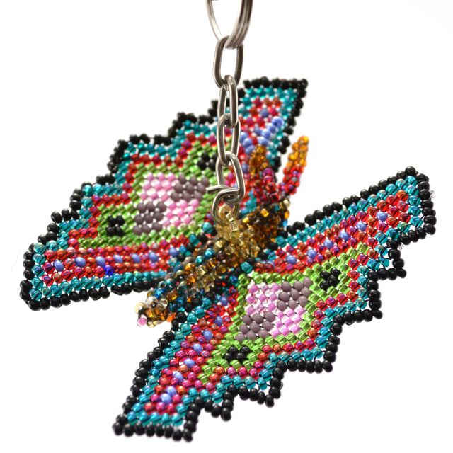 Fair Trade Handmade Guatemalan Butterfly Beaded Keychain