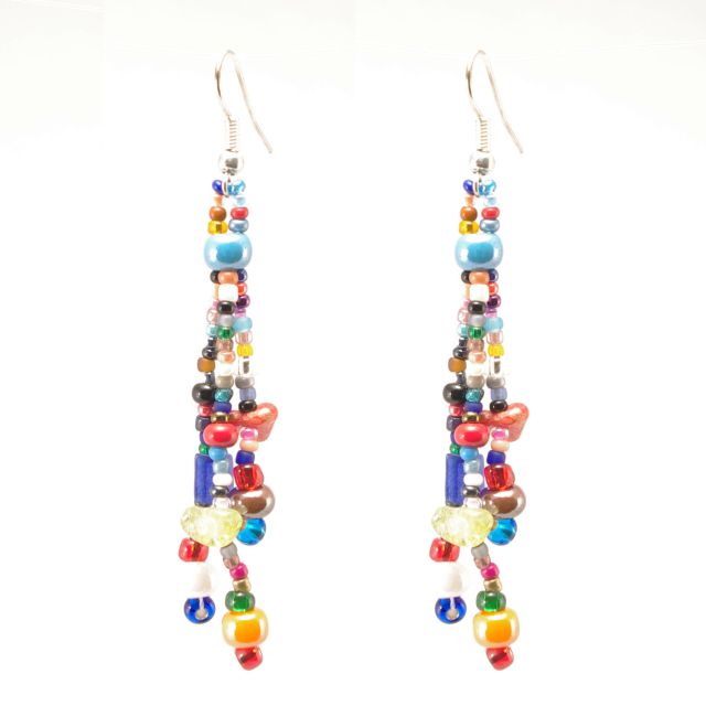 Lucia's Imports Wholesale Fair Trade Handmade Guatemalan Beaded Gumball Earrings